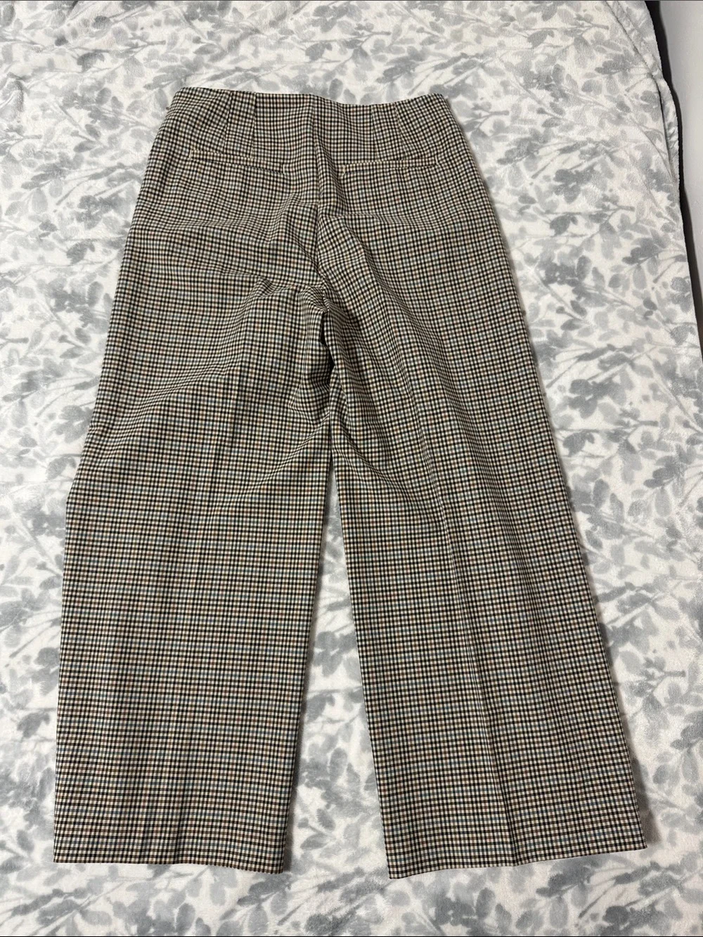 LOFT Checked Wide-Leg Trousers in Brown and Black - Picture 3 of 3